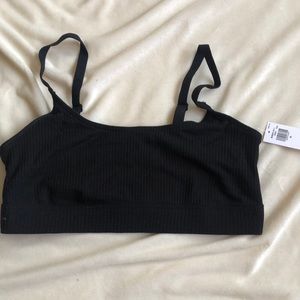 Old Navy cotton cami bralette black NWT